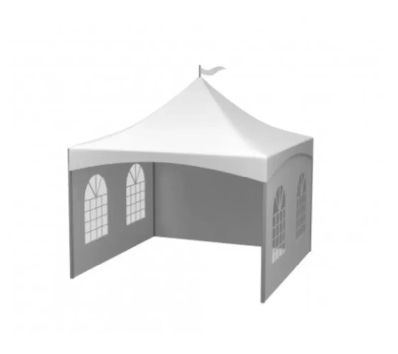 Bonbo Pagode Marketbase tent ronde palen - incl zijwanden - incl. keder 3x3m