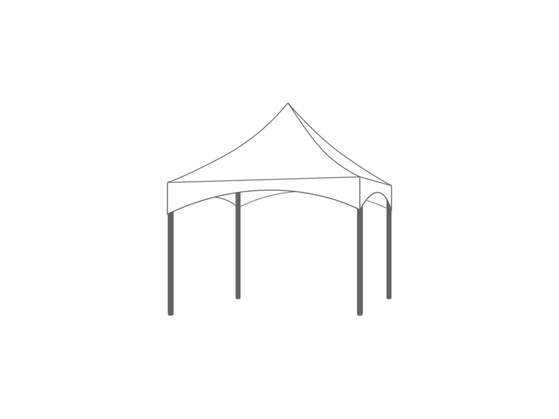 Bonbo Pagode Marketbase  tent  ronde palen - zonder zijwanden - incl. keder 3x3m