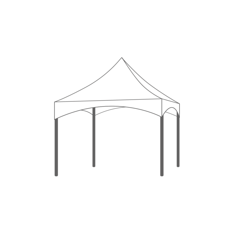 Bonbo Pagode Marketbase  tent  ronde palen - zonder zijwanden - incl. keder 3x3m