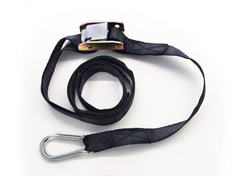 SPANBAND MET KARABIJNHAAK - 165 CM - ZWART