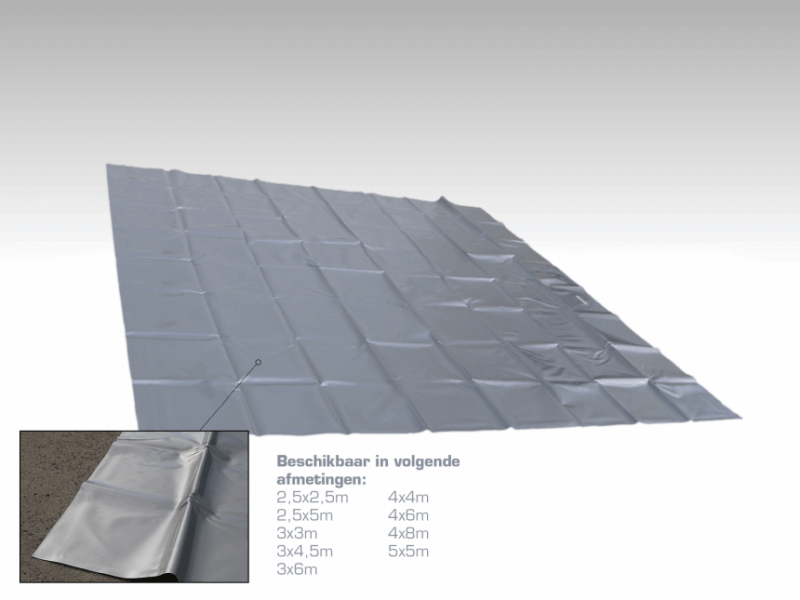 PVC Grondzeil 2,5x2,5m - Zilvergrijs