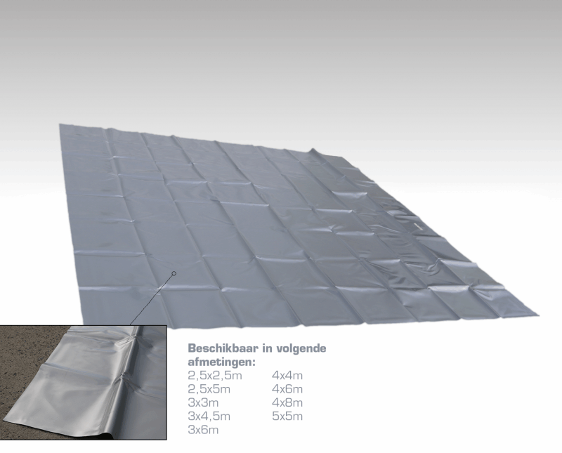 PVC Grondzeil 4x4m - Zilvergrijs