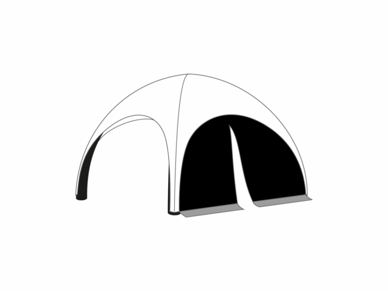 Airspace Globe  Marketbase Zijwand deur (verticale rits) - 3m