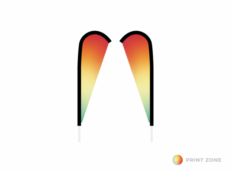 Beachflag Teardrop vlag Marketbase  dubbelzijdig- medium