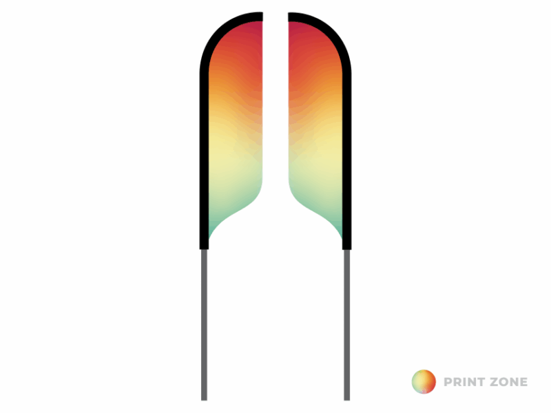 Solar vlag Marketbase dubbelzijdig met mast en draagtas - medium vlag / large mast