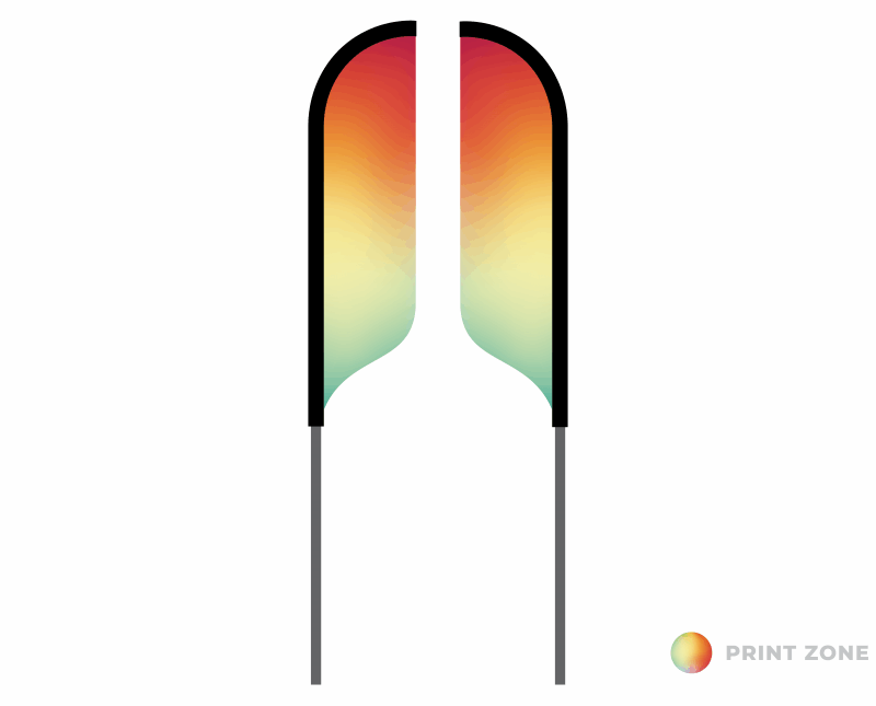 Solar vlag Marketbase dubbelzijdig met mast en draagtas - medium vlag / large mast