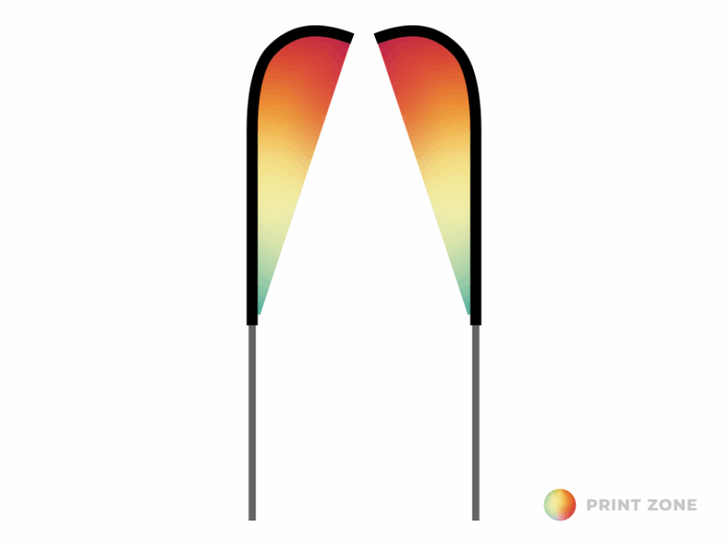 Eclipse vlag  dubbelzijdig met mast en draagtas - medium vlag / large mast