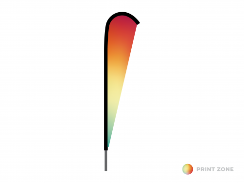 Teardrop vlag Marketbase  enkelzijdig met mast en draagtas - large