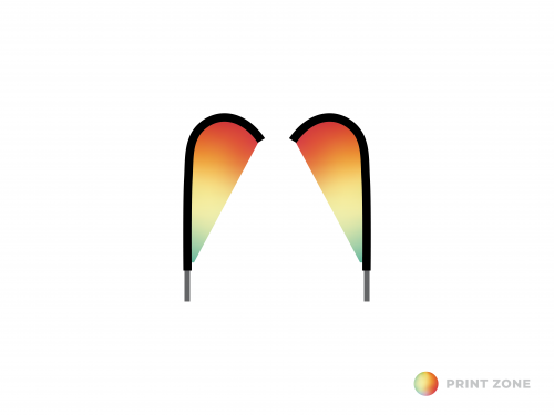 Teardrop vlag Marketbase  dubbelzijdig met mast en draagtas - small