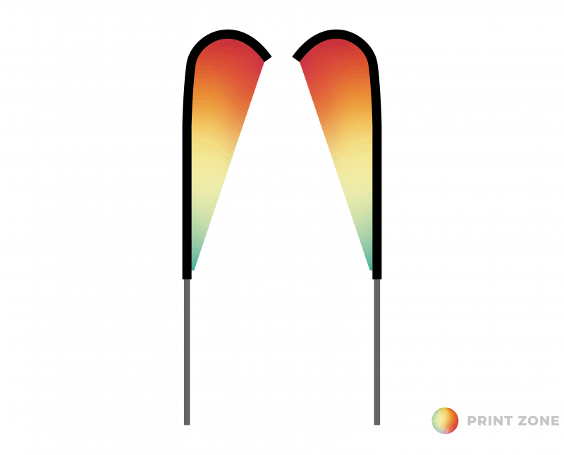 Teardrop vlag Marketbase  dubbelzijdig met mast en draagtas - medium vlag / large mast