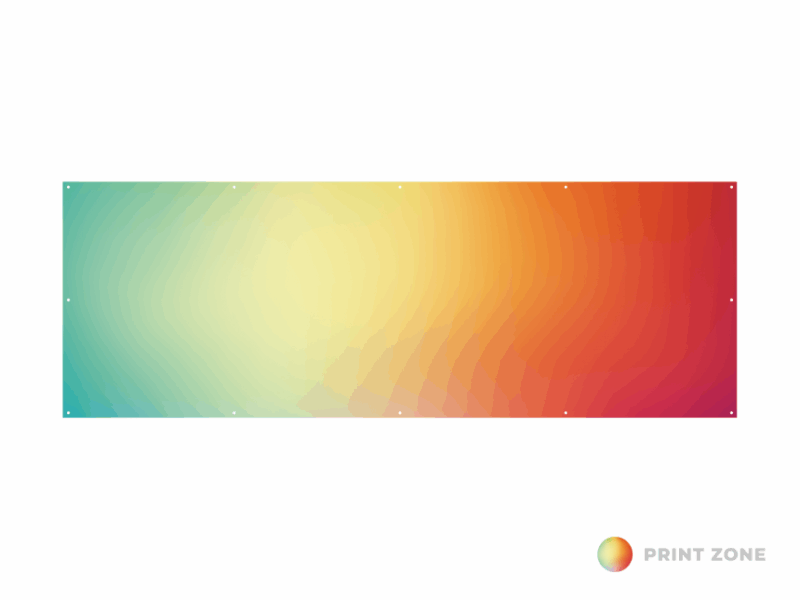 BANNER  Marketbase PER METER - POLYESTER - MET RINGEN