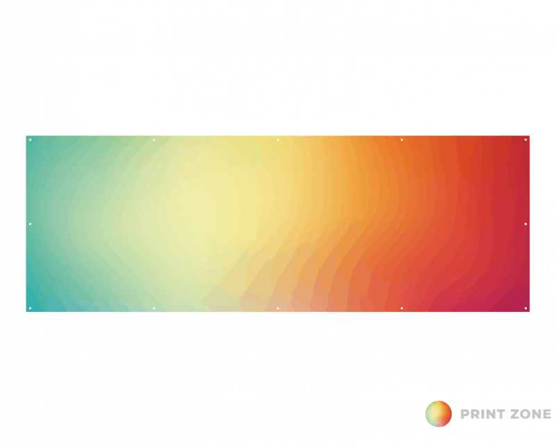 BANNER  Marketbase PER METER - POLYESTER - MET RINGEN