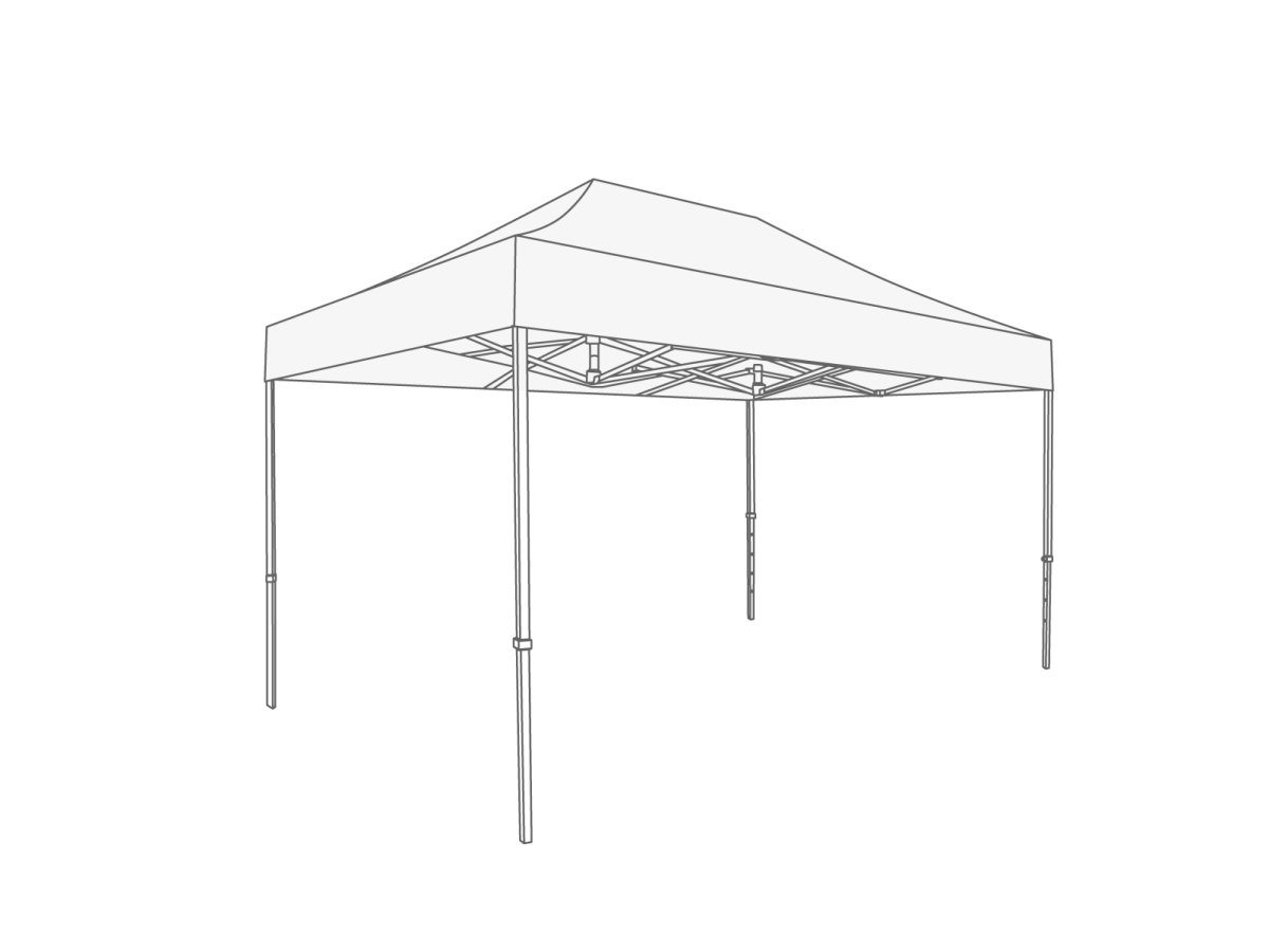 Vouwtent Flexxum AluForce Marketbase – 3 x 4.5 m – aluminium frame en PVC dakzeil