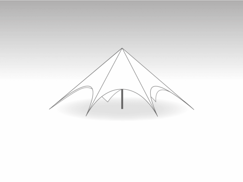 Vega stertent Marketbase - hardware+dakzeil - 12m diameter - Polyester
