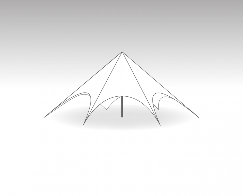 Vega stertent Marketbase - hardware+dakzeil - 12m diameter - Polyester