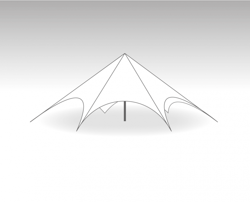 Vega  stertent Marketbase hardware+dakzeil - 14m diameter - Polyester