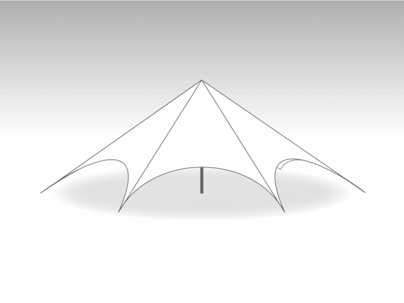 Vega stertent Marketbase - hardware+dakzeil - 16m diameter - Polyester