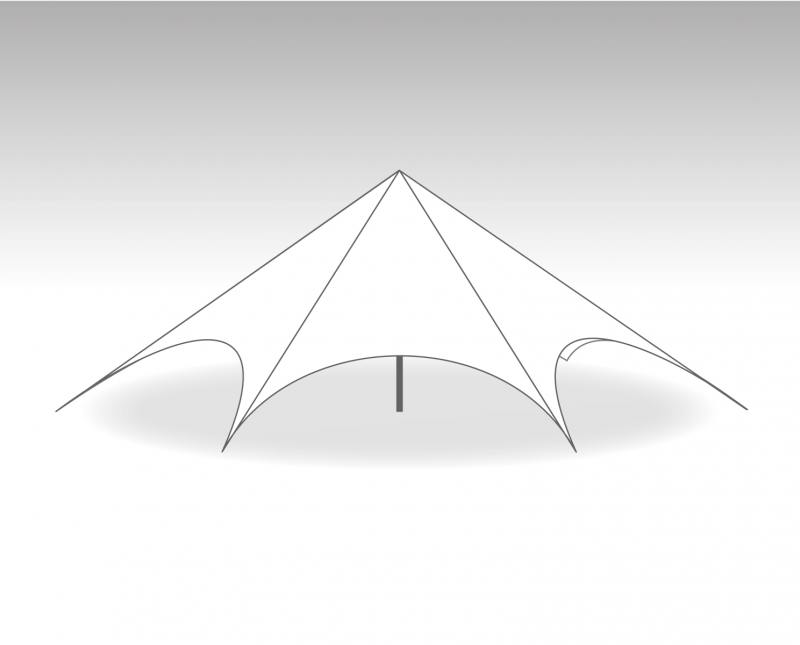Vega stertent Marketbase - hardware+dakzeil - 16m diameter - Polyester