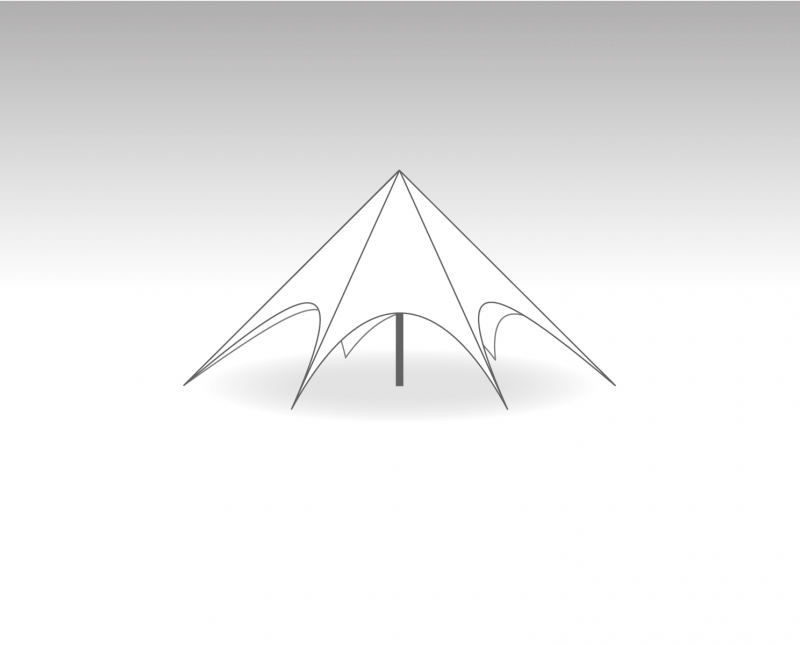 Vega stertent Marketbase dak - 10m diameter - Polyester
