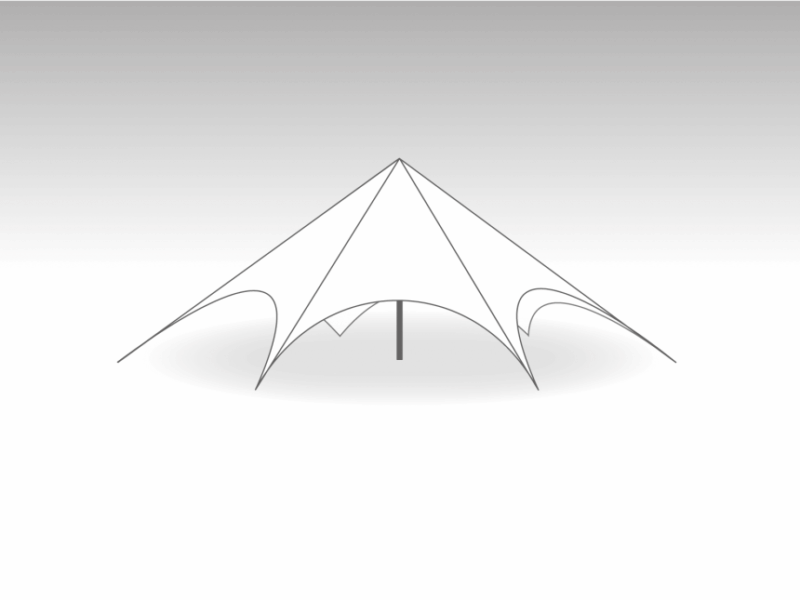 Vega stertent Marketbase dak - 14m diameter - Polyester