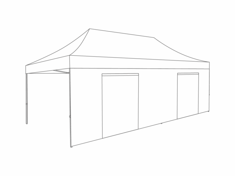 Flexxum Zijwand deur - 6m - Polyester (voor 3x6m)