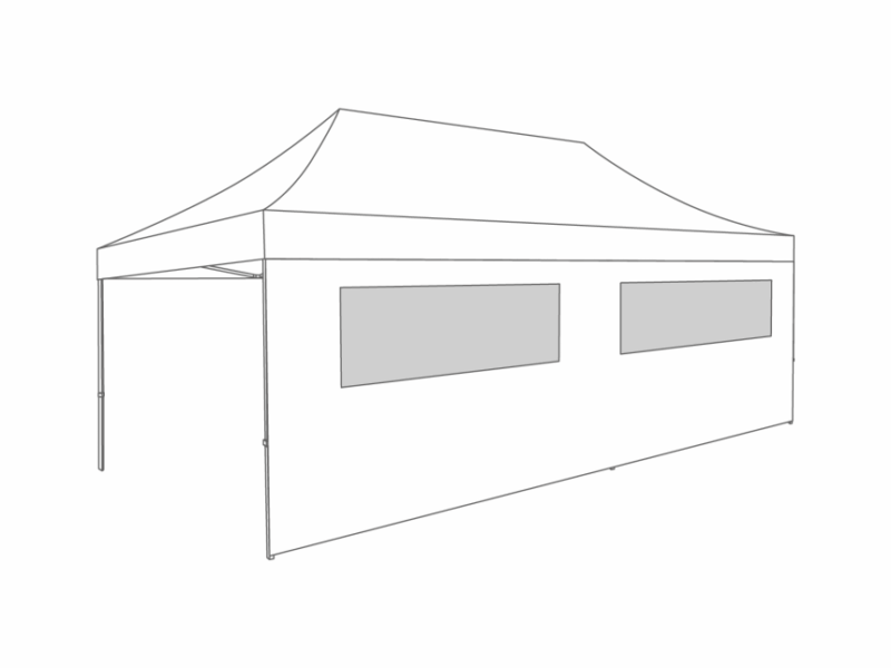 Flexxum Zijwand raam - 6m - Polyester (voor 3x6m)