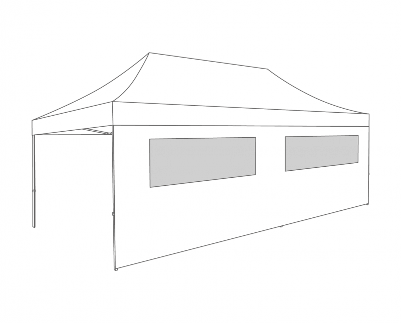 Flexxum Zijwand raam - 6m - Polyester (voor 3x6m)
