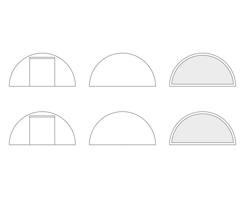 Vega  stertent Marketbase  zijwanden set - 10m diameter - Polyester